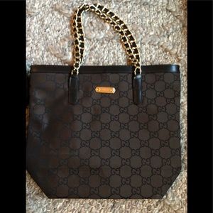 Authentic Gucci GC monogram tote bag like new